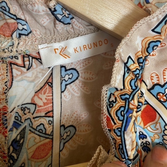 Kirundo Women's Floral Mini Dress Size Small Tiered Flutter Sleeve Side Pockets - Picture 12 of 14